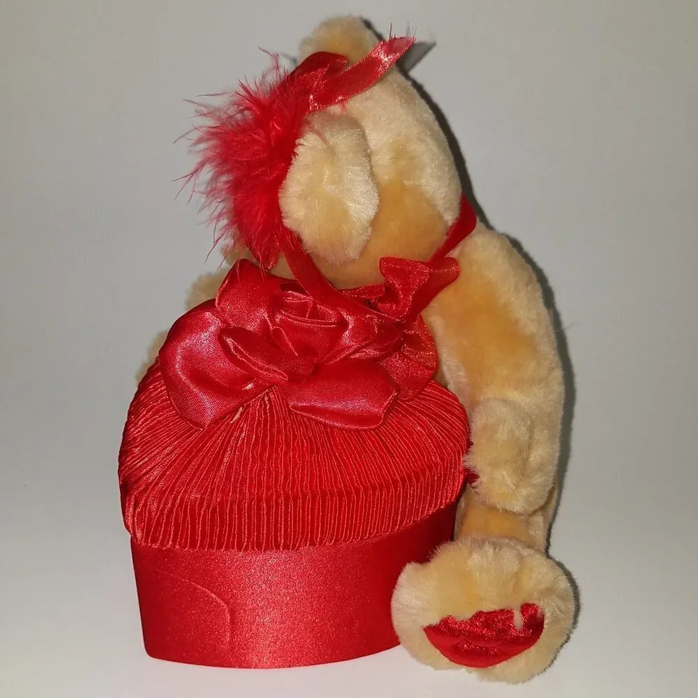 Dan Dee Valentine's Day Brown Teddy Bear Plush Red Heart Gift Box Stuffed Toy